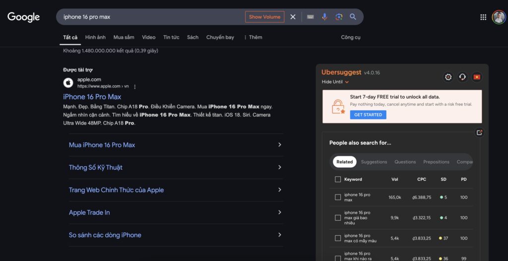 Ví dụ chiến dịch SEM Google Ads của Apple Ví dụ chiến dịch SEM Google Ads của Apple